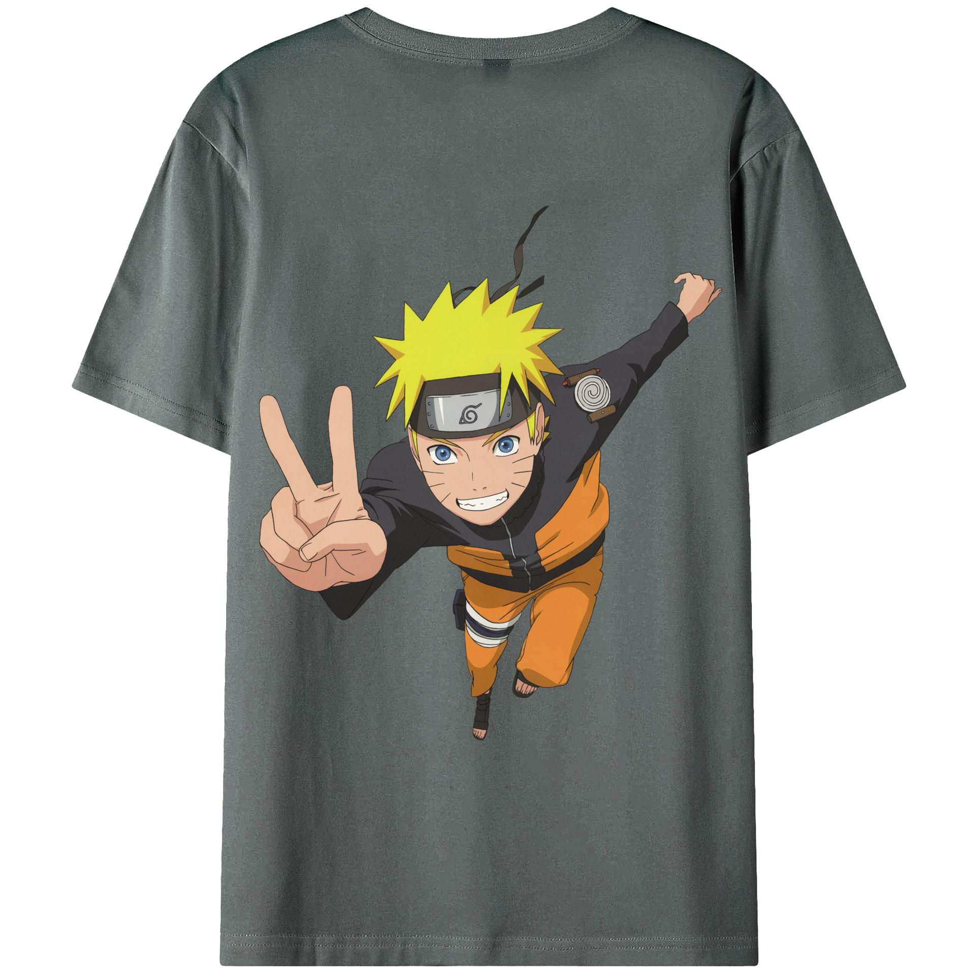 （画像用） NARUTO -ナルト- うずまき ナルト Uzumaki Naruto 綿100％ メンズ半袖Tシャツ（バックプリント） 通気性
